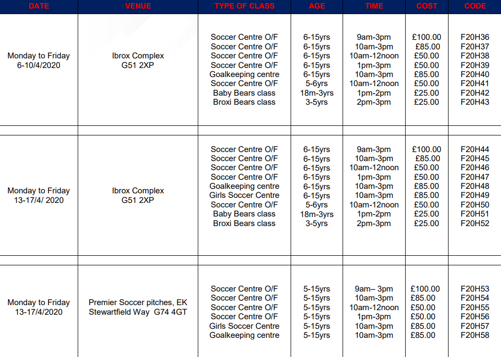 Schedule - Rangers Football Club, Official Website